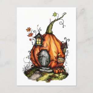 Carte Postale Maison Citrouille Fairy Tale