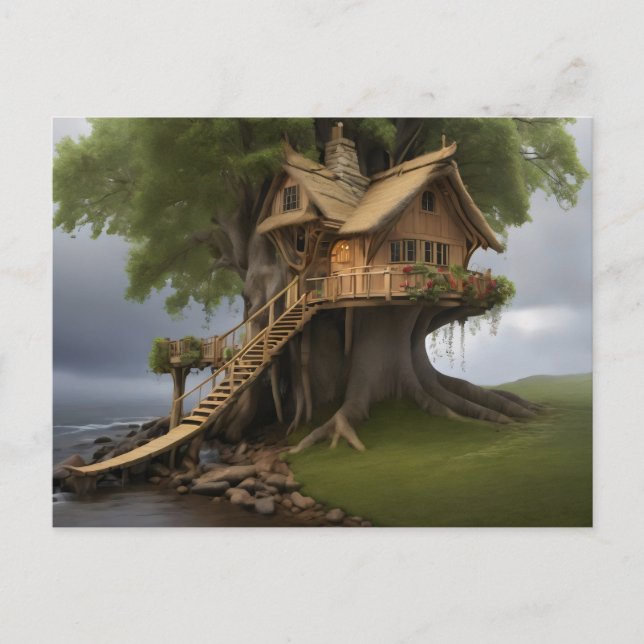 Carte Postale Maison d'arbre ronde (Devant)