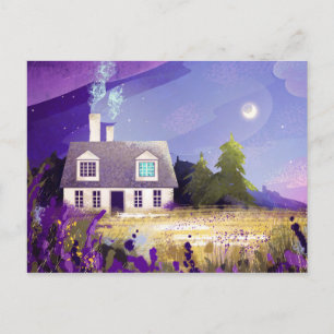 Carte Postale Maison de campagne avec cheminée