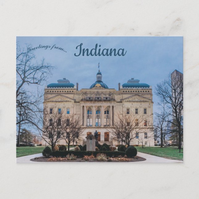 Carte Postale Maison de l'État de l'Indiana Indianapolis Indiana (Devant)