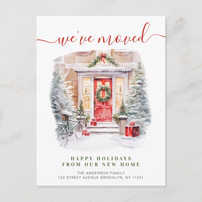 Carte Postale Maison de Noël déménager Nouveau faire-part (Devant)