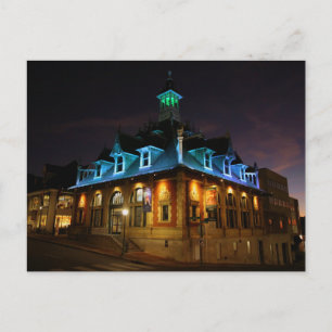 Carte Postale Maison des douanes à la nuit - Clarksville, TN