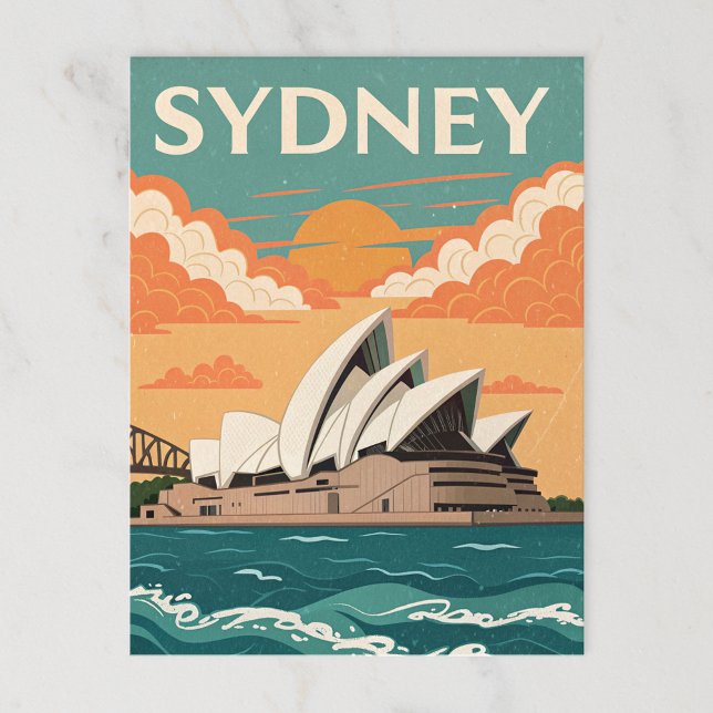 Carte Postale Maison d'opéra dans un voyage rétro à Sydney (Créateur téléchargé)