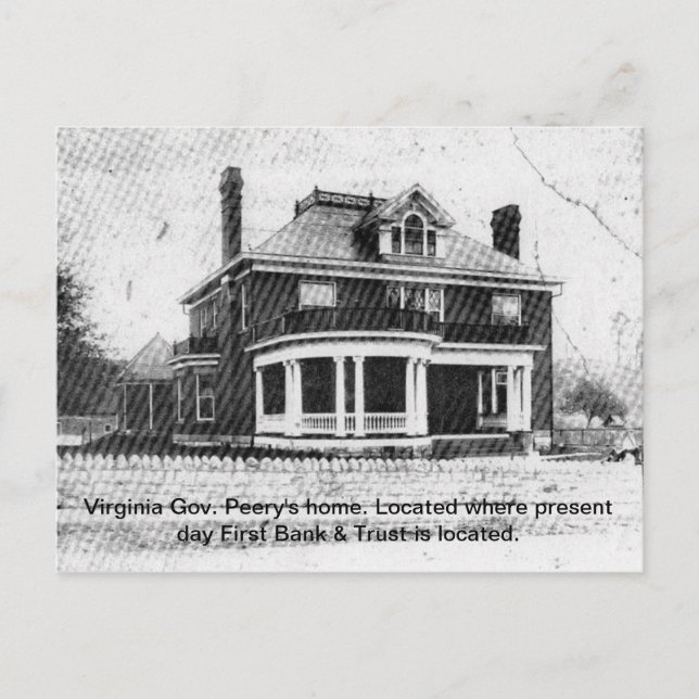 Carte Postale Maison du gouverneur de la Virginie Peery—Wise, Vi (Devant)