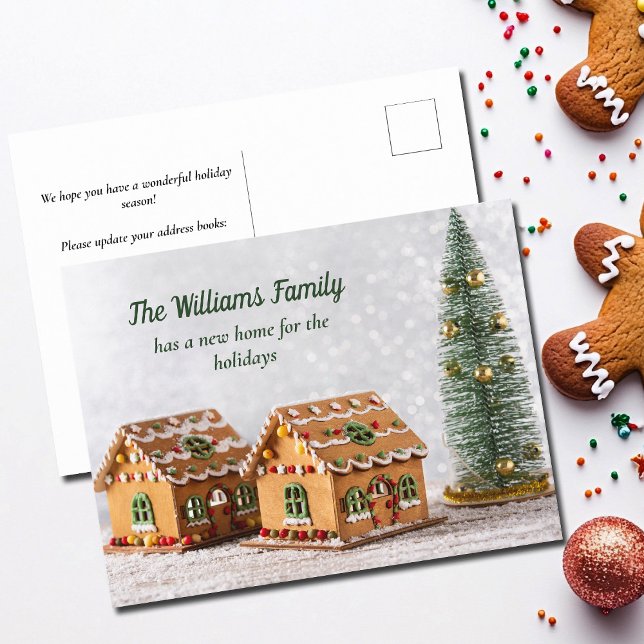 Carte Postale Maison en pain d'épices Photo Nouveau Accueil Noël (Créateur téléchargé)