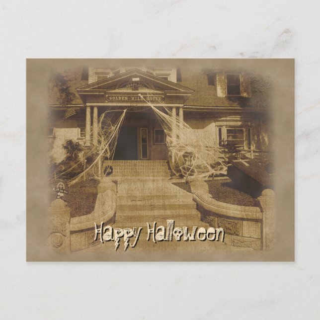 Carte Postale Maison hantée à Halloween (Devant)