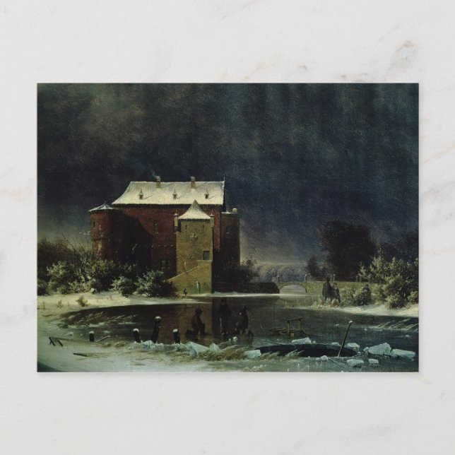 Carte Postale Maison hantée dans la neige, 1848 (Devant)