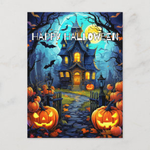 Carte Postale Maison hantée d'Halloween