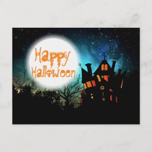 Carte Postale Maison hantée d'Halloween éffrayant