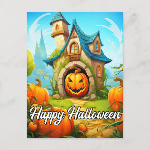 Carte Postale Maison Hantée Festive   Bonne Halloween
