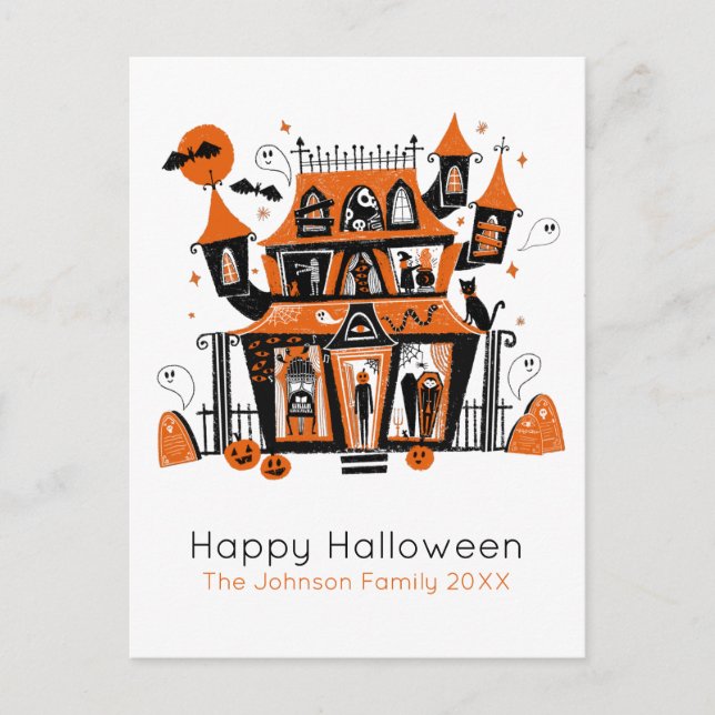 Carte Postale Maison hantée halloween (Devant)