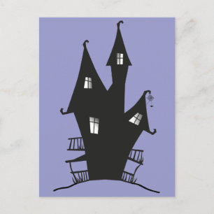 Carte Postale Maison hantée noire