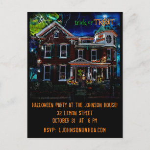 Carte Postale Maison hantée victorienne éffrayante Halloween Par