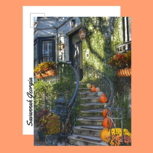 Carte Postale Maison historique de Savannah Georgie Automne