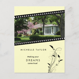 Carte postale Maison immobilière à film jaune