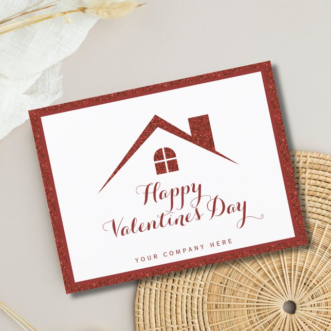 Carte Postale Maison immobilière de Saint Valentin professionnel (Créateur téléchargé)