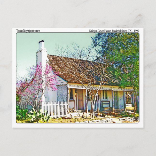 Carte Postale Maison Krieger Geyer, Fredericksburg, TX (Devant)