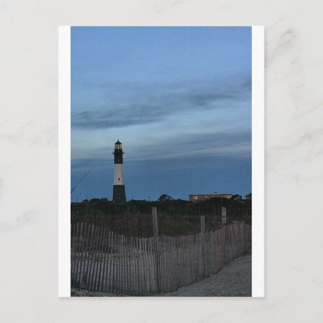 Carte Postale Maison légère de l'île de Tybee Savannah, GA (Devant)