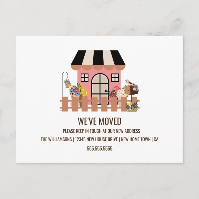 Carte Postale Maison mignonne | Nouveau Faire-part de déménageme (Devant)