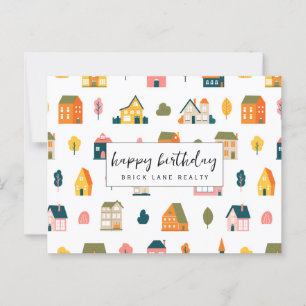 Carte Postale Maison Motif immobilier Joyeux anniversaire
