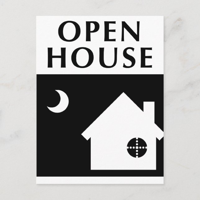 Carte Postale maison ouverte / ménage : formes pop (Devant)