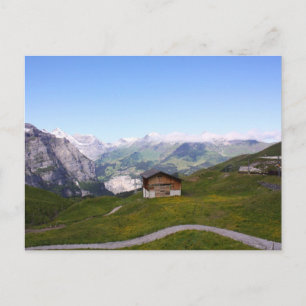 Carte Postale Maison suisse et alpes