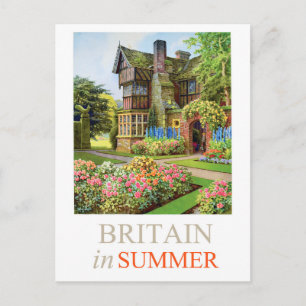 Carte Postale Maison traditionnelle britannique et jardin