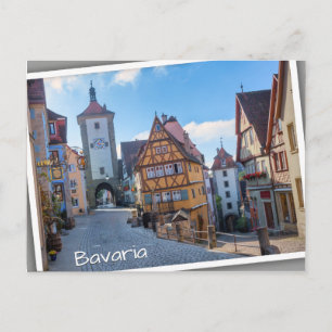 Carte Postale Maisons colorées à Rothenburg, Allemagne