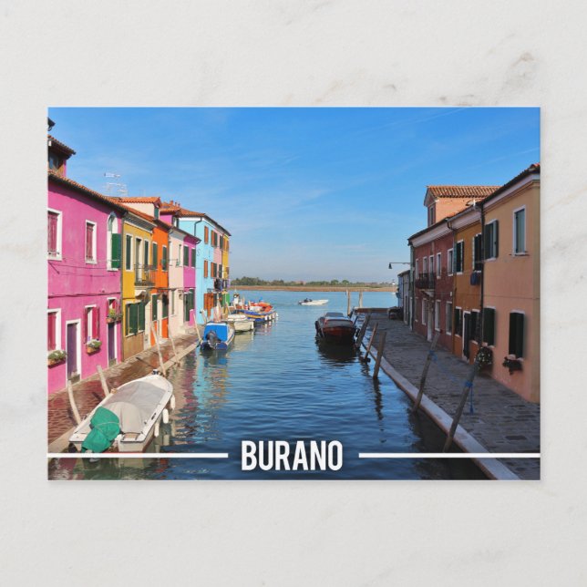Carte Postale Maisons colorées de Burano (Devant)