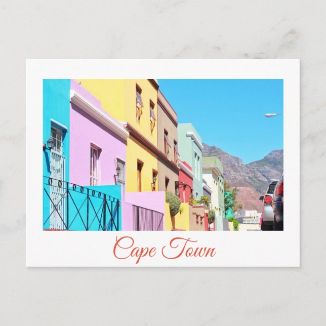 Carte Postale Maisons colorées du Cap Bo Kaap Street (Devant)