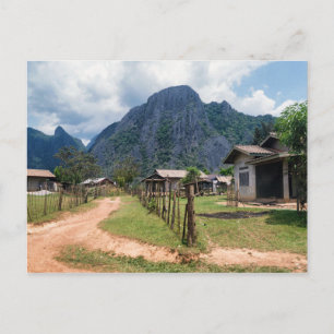 Carte Postale Maisons de village rural près de Vang Vieng, Laos