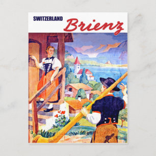 Carte Postale Maisons en Brienz, Suisse