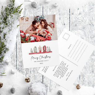 Carte Postale Maisons mignonnes dans les couleurs traditionnelle