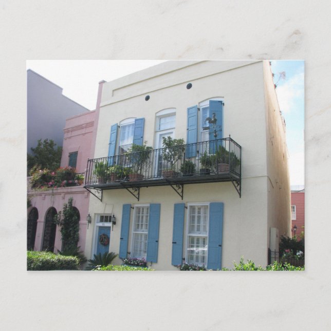 Carte Postale Maisons Rainbow Row Charleston SC Postcard (Devant)