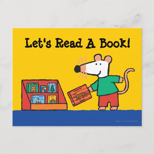 Carte Postale Maisy avec livres de bibliothèque (Devant)