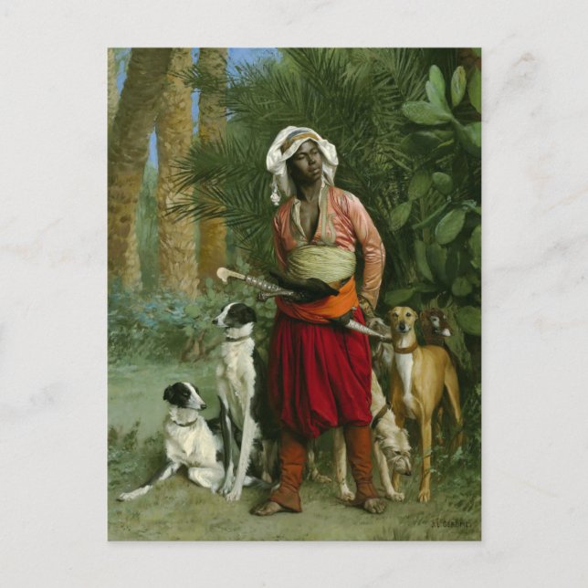 Carte Postale Maître de Hounds par Gerome (Devant)