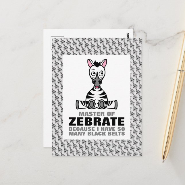 Carte Postale Maître de Zebrate, Zebra (Devant/Arrière en situation)