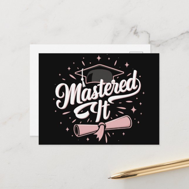 Carte Postale Maîtrise Il Maîtrise Diplômé MBA (Devant/Arrière en situation)