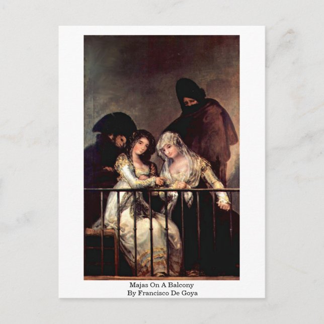 Carte Postale Majas Sur Le Balcon De Francisco De Goya (Devant)