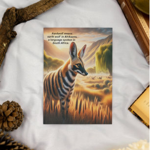 Carte Postale Majestic Aardwolf dans Serene Field