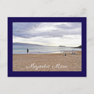 Carte Postale "Majestic Maui"/LES GENS SUR LA PLAGE ATTENDANT LE