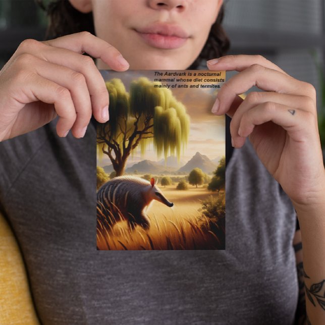 Carte Postale Majestueux Aardvark dans un champ ensoleillé (Créateur téléchargé)