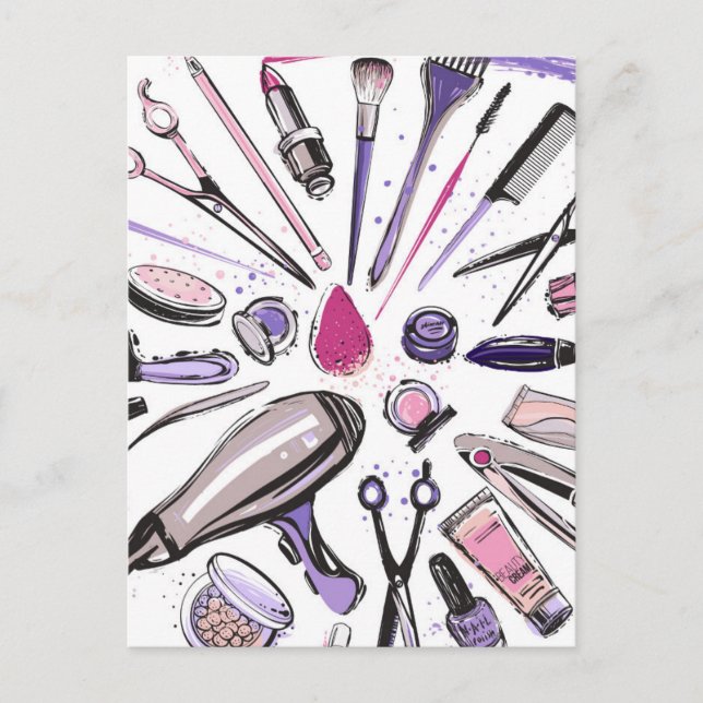 Carte Postale Makeup circle design (Devant)