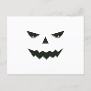 Carte Postale Mal Éffrayant Citrouille Face Jack O'Lantern Hallo