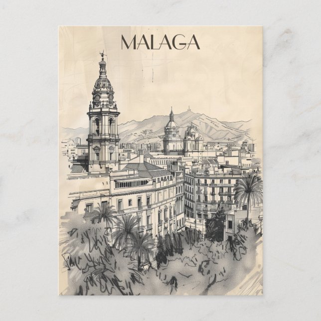 Carte Postale Malaga Espagne Voyage (Devant)