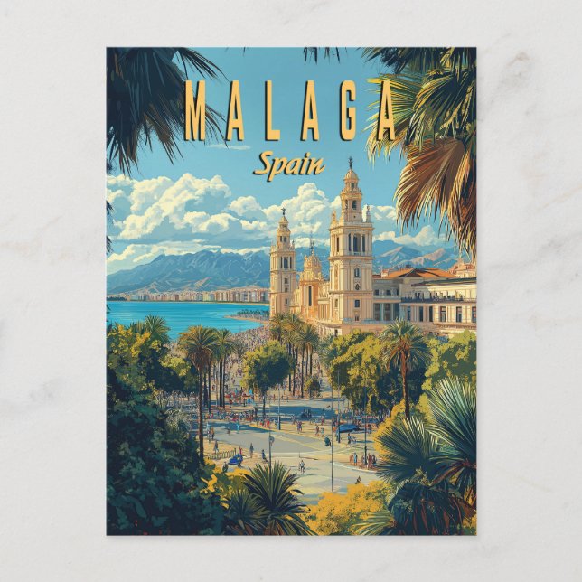 Carte Postale Malaga - Soleil, Mer et Charme Espagnol (Devant)