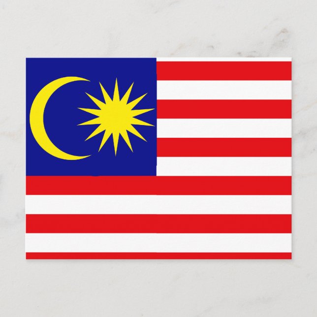 Carte Postale Malaisie Drapeau de haute qualité (Devant)