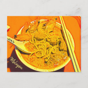 Carte Postale Malaisie Prawn Laksa épicé papier voyage