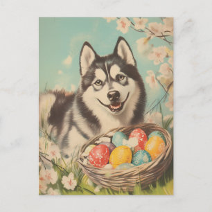 Carte Postale Malamut Vintage Pâques