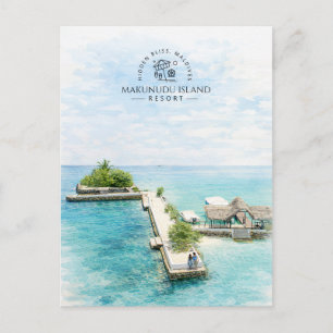 Carte Postale Maldives Makunudu Island Resort élégant